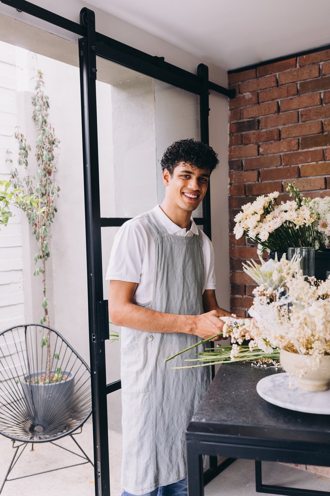 Florist Making a Flower Arrangement